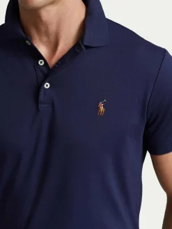 Polo 710713130006 Blu scuro Custom Slim Fit