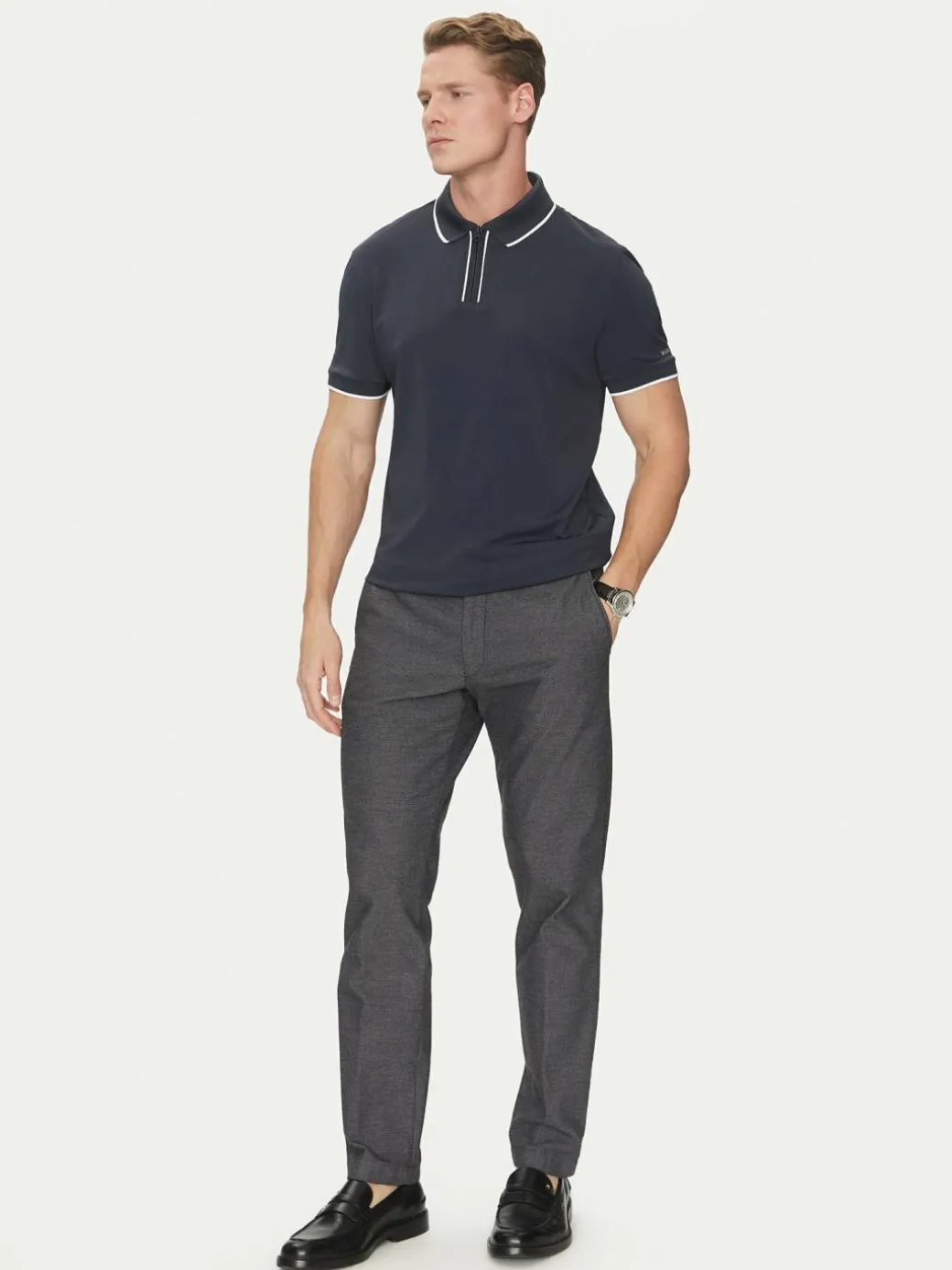 Polo 4GHP07 6141A Blu scuro Regular Fit