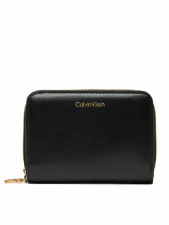 Portafoglio Ck Medium Flap Zip Around LV04F1075G Nero
