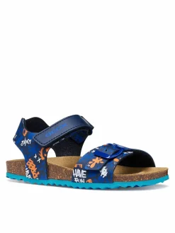 Sandali J Ghita Boy J028LB 06A54 C0693 D Blu scuro