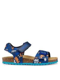 Sandali J Ghita Boy J028LB 06A54 C0693 D Blu scuro