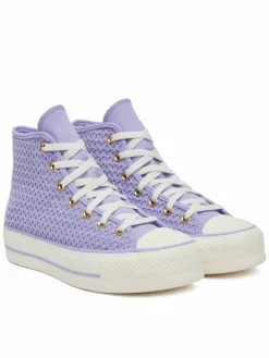 Scarpe da ginnastica Chuck Taylor All Star Lift Platform Knit Kadın Mor A13644C Viola