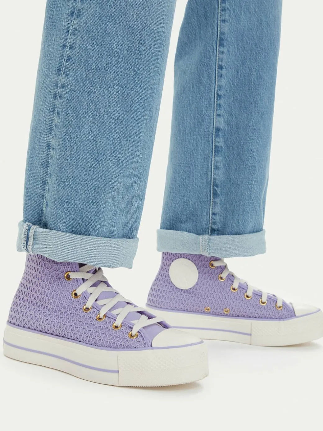 Scarpe da ginnastica Chuck Taylor All Star Lift Platform Knit Kadın Mor A13644C Viola