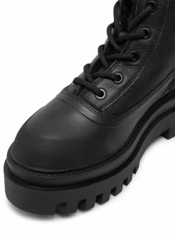 Scarponcini Flatform Lace Up Boot Padded YW0YW01557 Nero