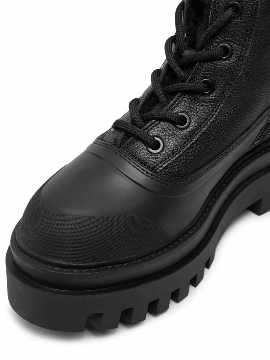 Scarponcini Flatform Lace Up Boot Padded YW0YW01557 Nero
