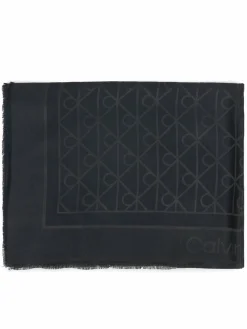 Scialle Emblem Aop Glossy Tonal Scarf LV04F8096G Nero