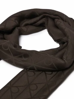Scialle Emblem Aop Glossy Tonal Scarf LV04F8096G Marrone scuro