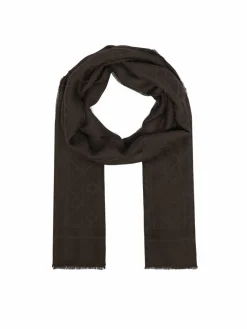 Scialle Emblem Aop Glossy Tonal Scarf LV04F8096G Marrone scuro