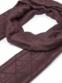 Scialle Emblem Aop Glossy Tonal Scarf LV04F8096G Bordeaux