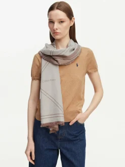 Scialle Emblem Repeat Lw Shawl W Fringes LV04F8074G Bianco
