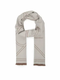 Scialle Emblem Repeat Lw Shawl W Fringes LV04F8074G Bianco