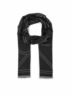Scialle Emblem Repeat Lw Shawl W Fringes LV04F8074G Nero