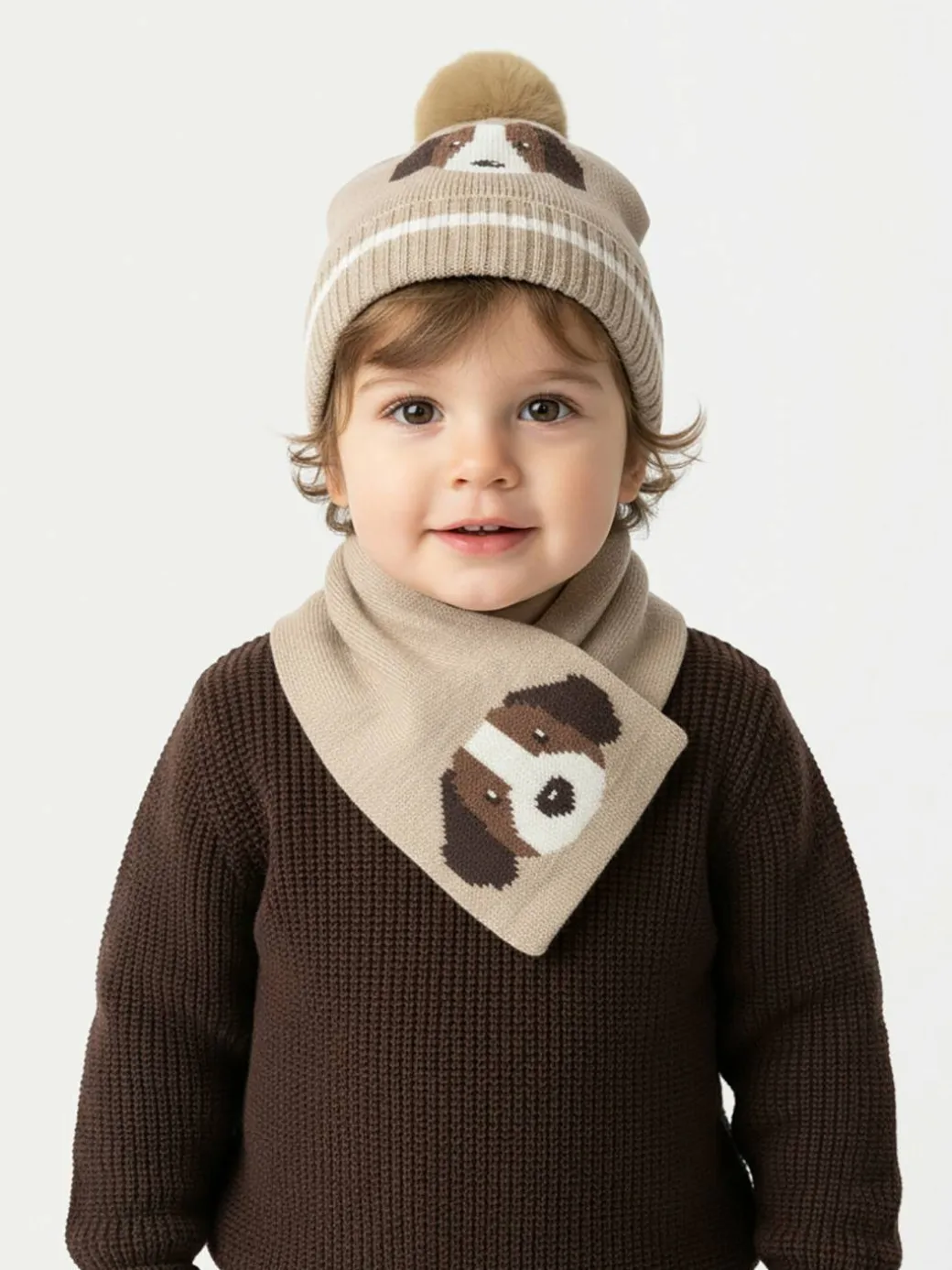 Set berretto e sciarpa 10018 Beige