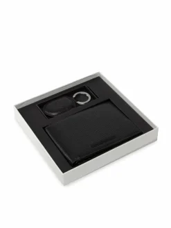 Set portafoglio e portachiavi Y4R222 Y068E 80001 Nero