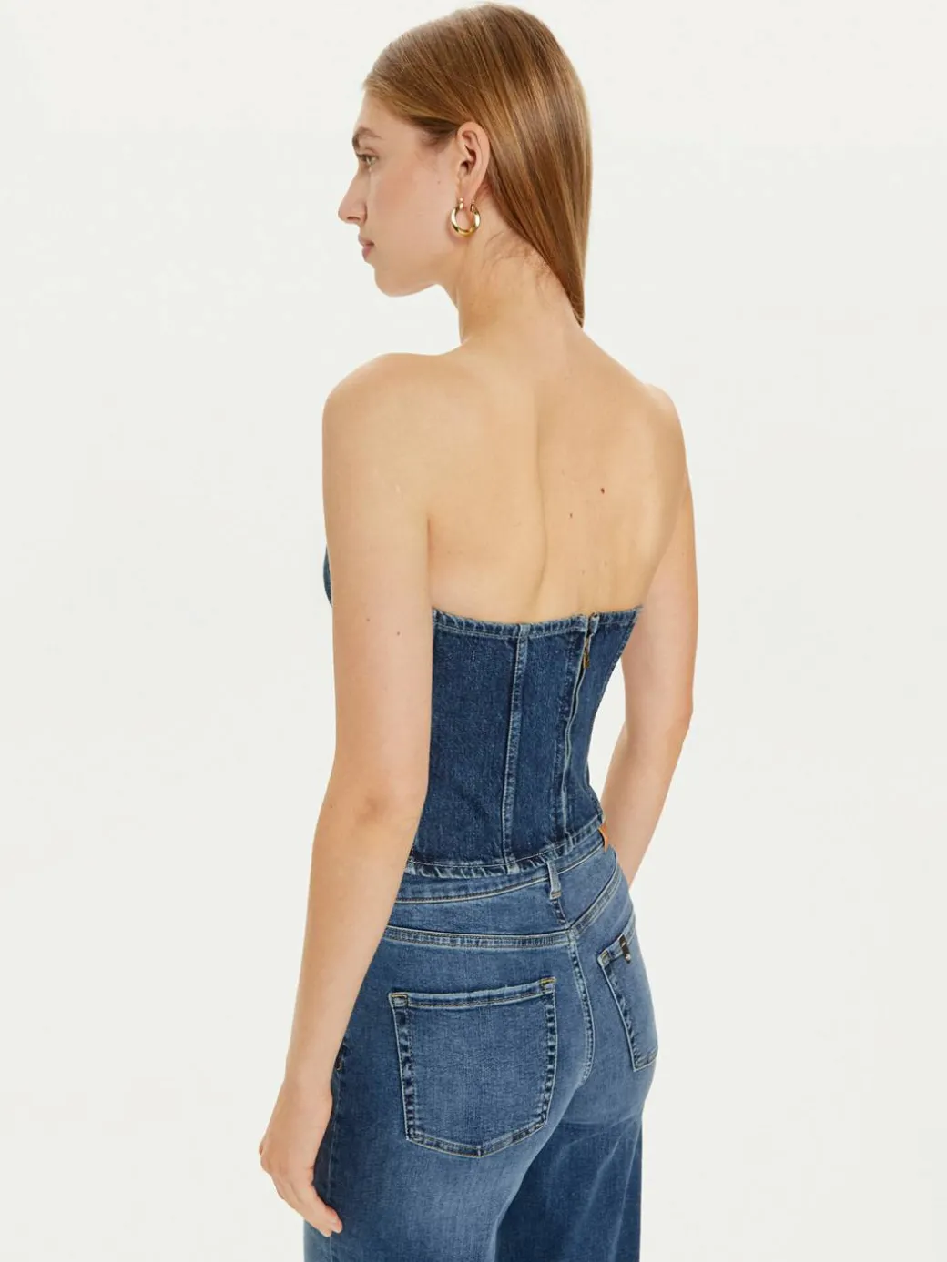 Top W4PH0T D5JT1 Blu scuro Slim Fit