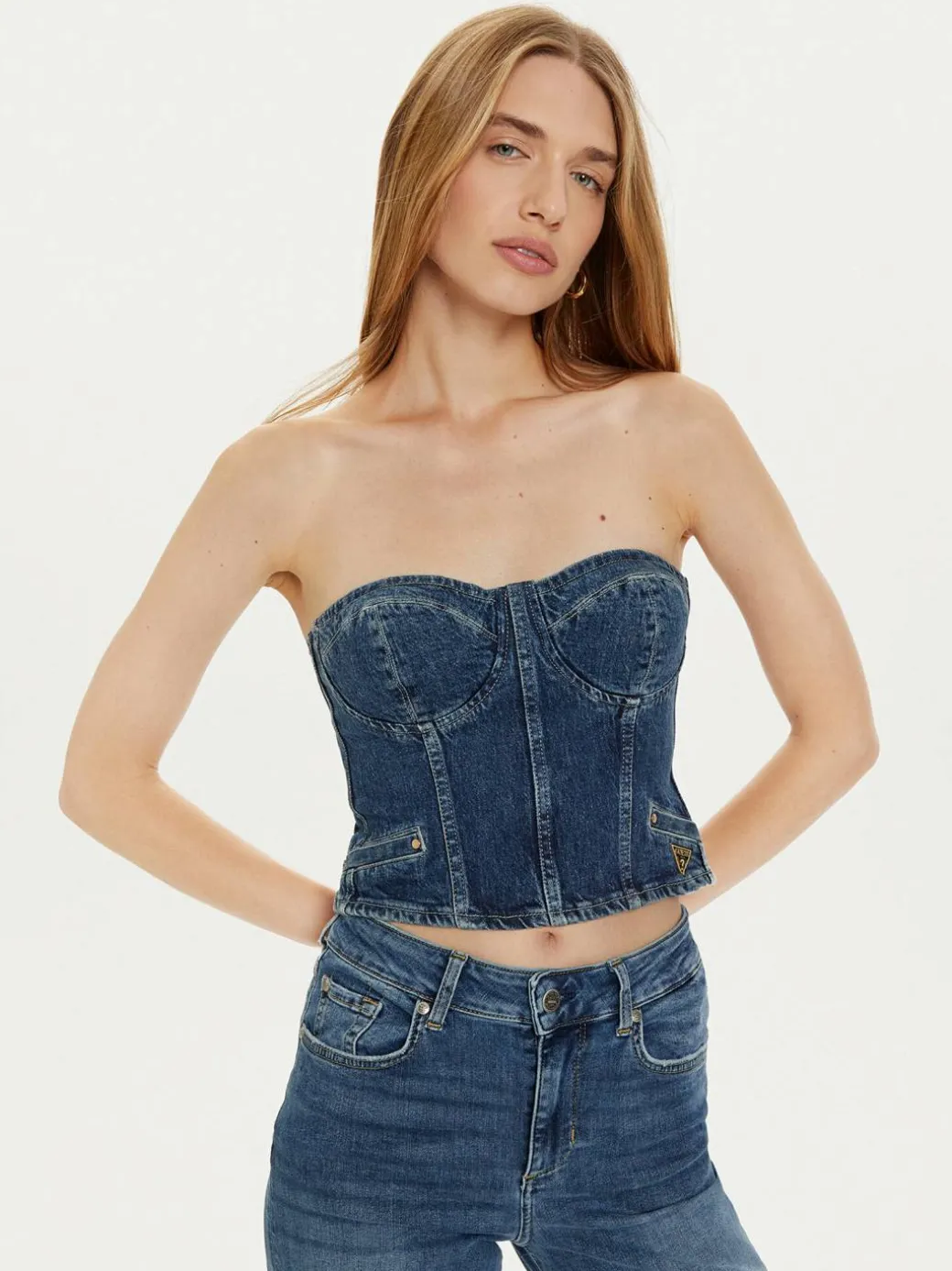 Top W4PH0T D5JT1 Blu scuro Slim Fit