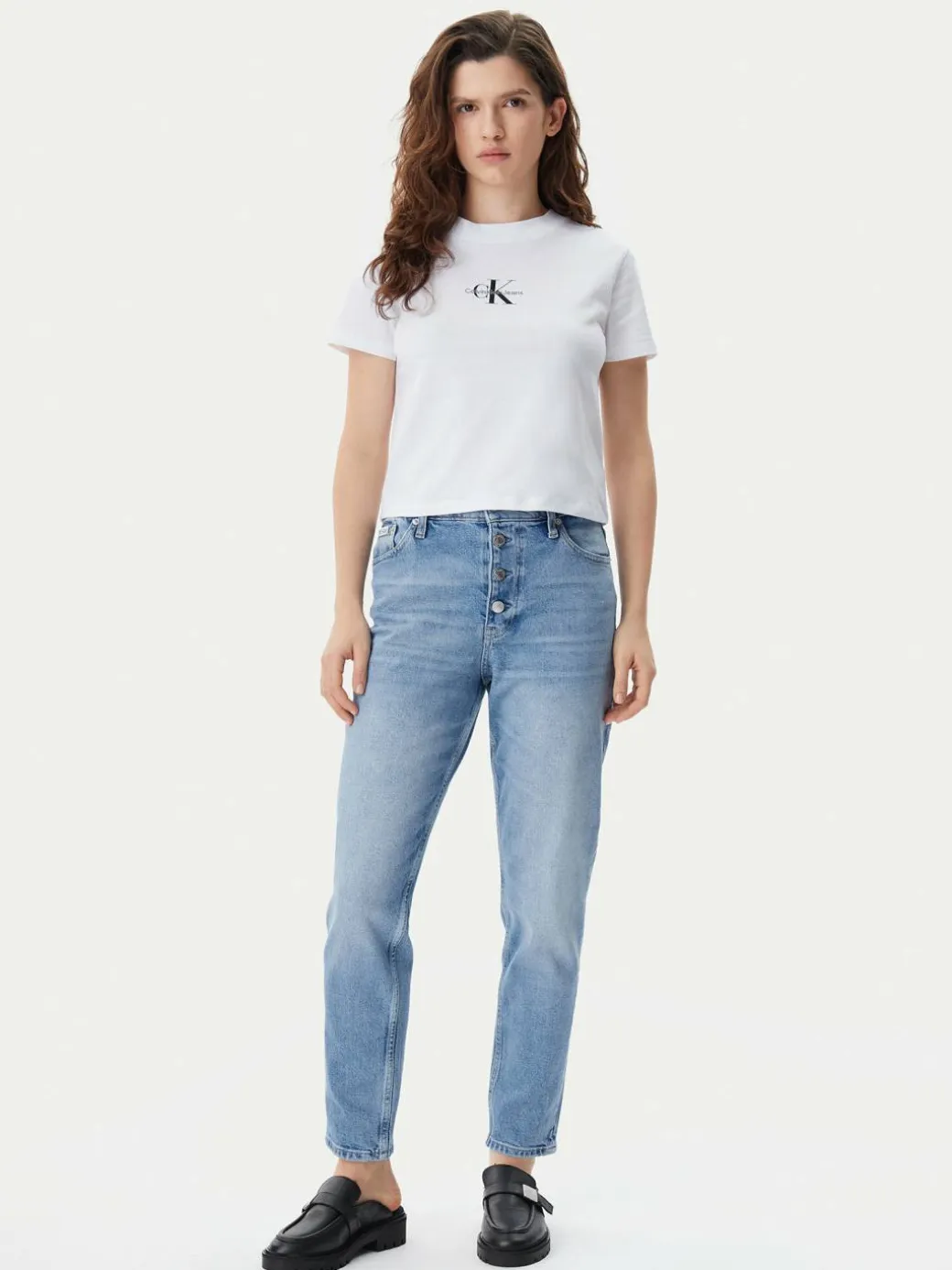 T-shirt Baby Tee J20J223113 Bianco Slim Fit