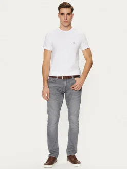 T-shirt Caleb U97M00 KCD31 Bianco Slim Fit