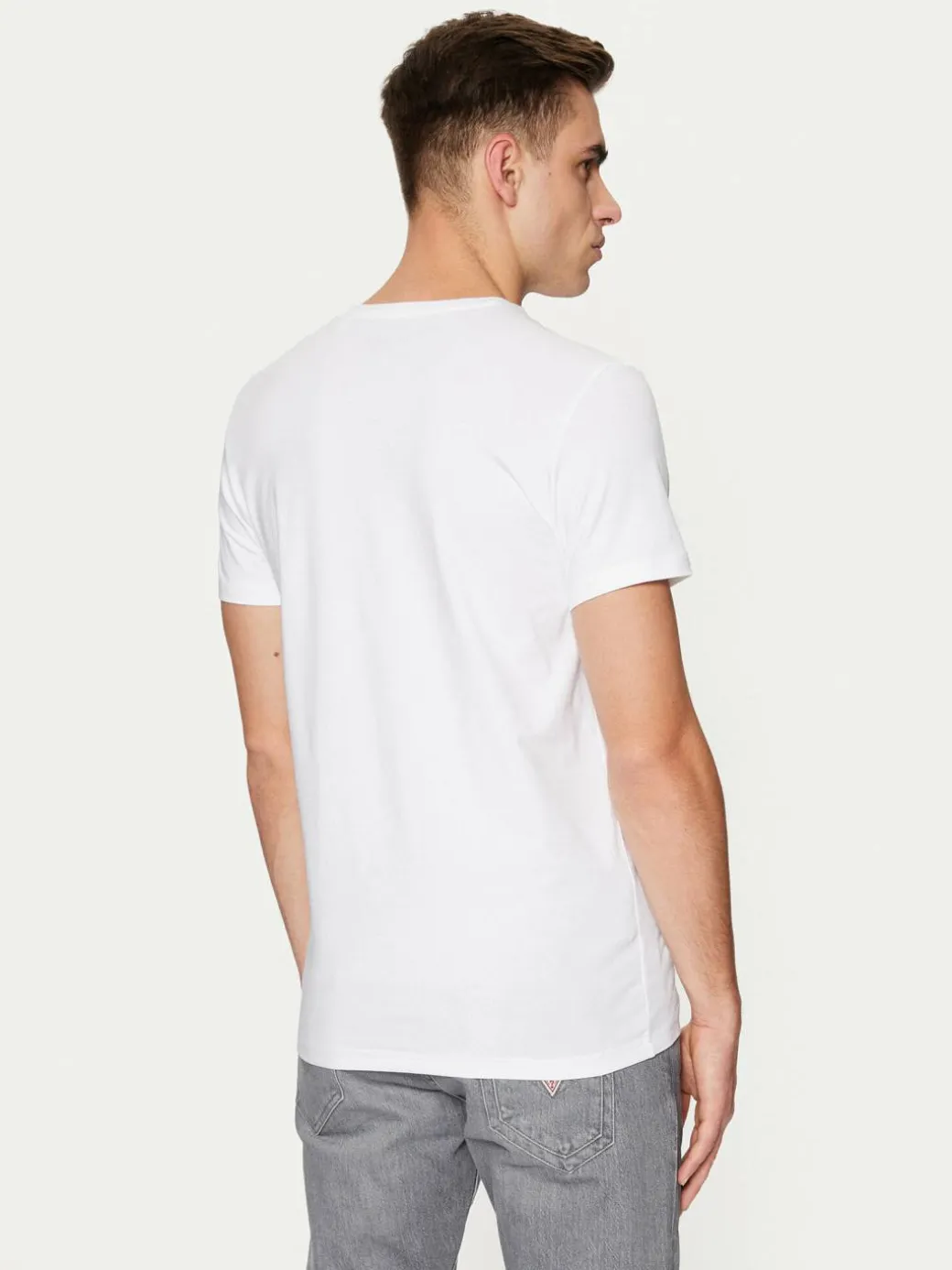 T-shirt Caleb U97M00 KCD31 Bianco Slim Fit