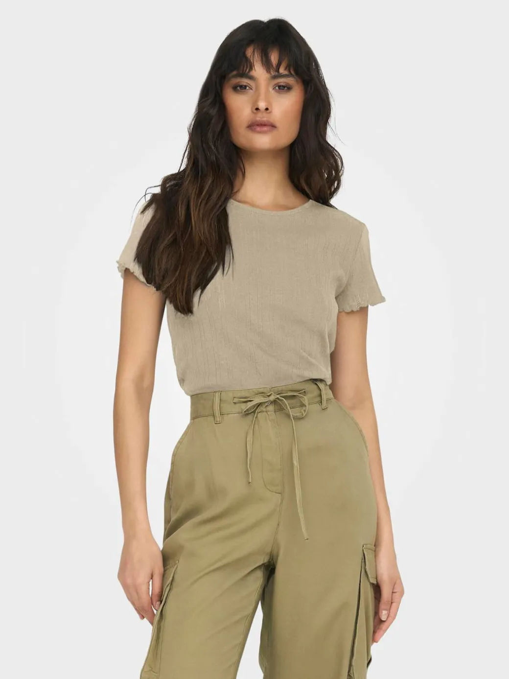 T-shirt Carlotta 15256154 Beige Tight Fit