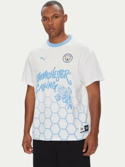 T-shirt CWC Hoops x Man City 631695 Bianco Regular Fit