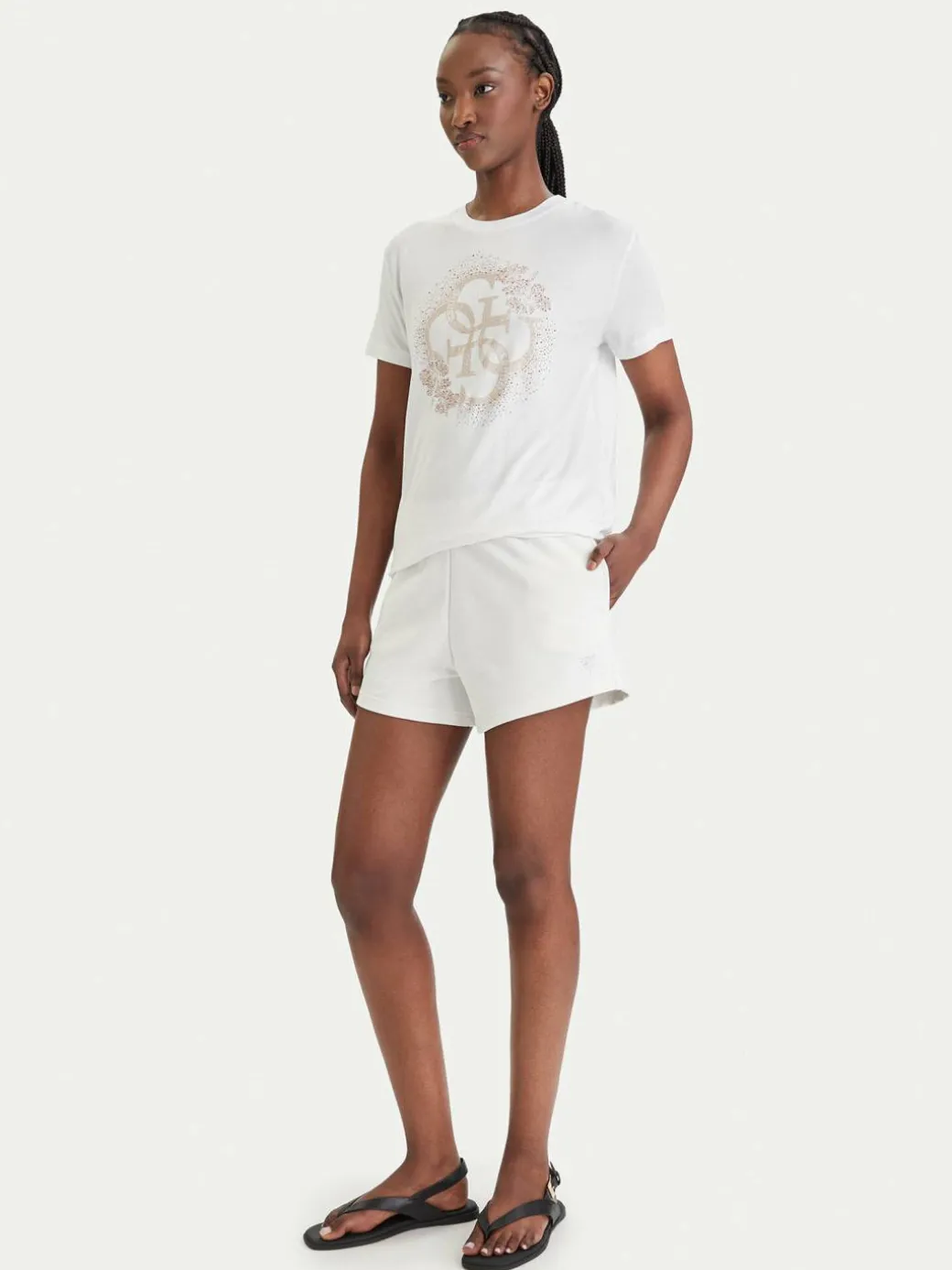 T-shirt E6GI01 K68D2 Bianco Regular Fit