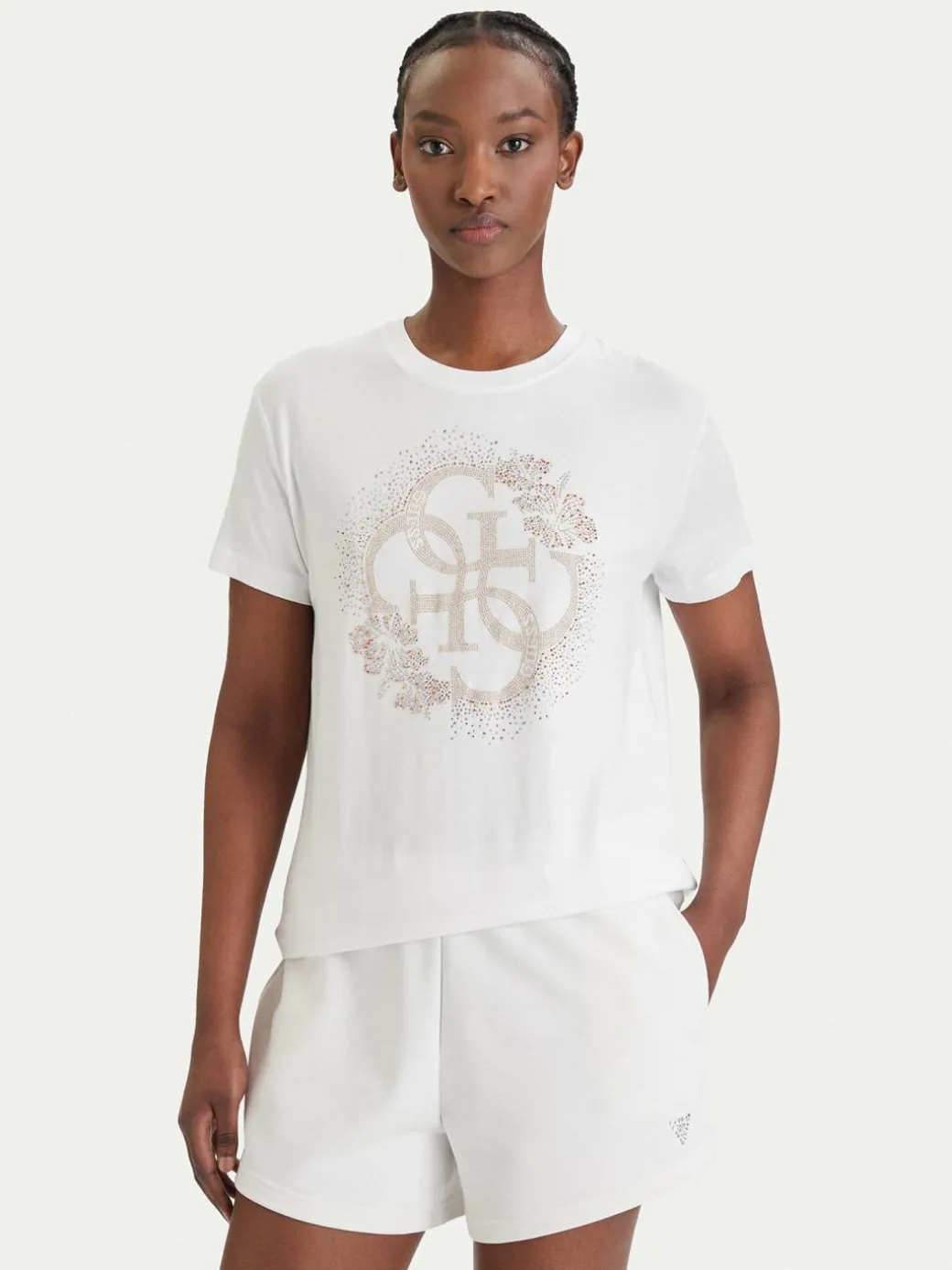 T-shirt E6GI01 K68D2 Bianco Regular Fit