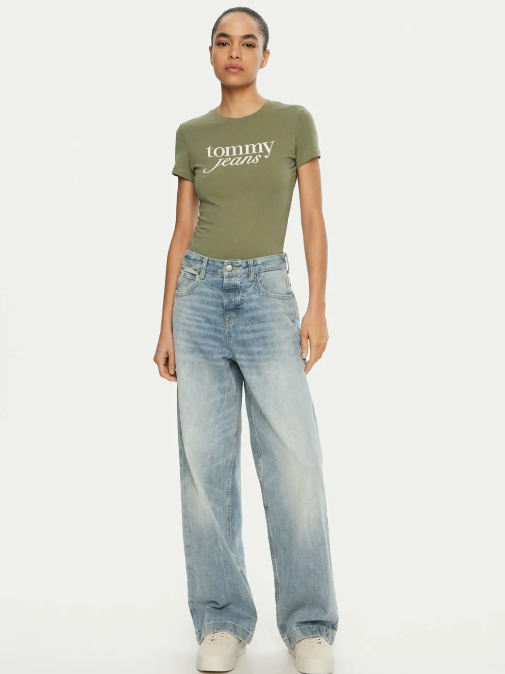 T-shirt Essential DW0DW19447 Verde Slim Fit