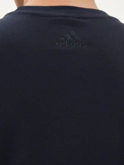 T-shirt Essentials Single Jersey Linear Embroidered Logo T-Shirt IC9275 Blu Regular Fit