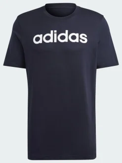 T-shirt Essentials Single Jersey Linear Embroidered Logo T-Shirt IC9275 Blu Regular Fit