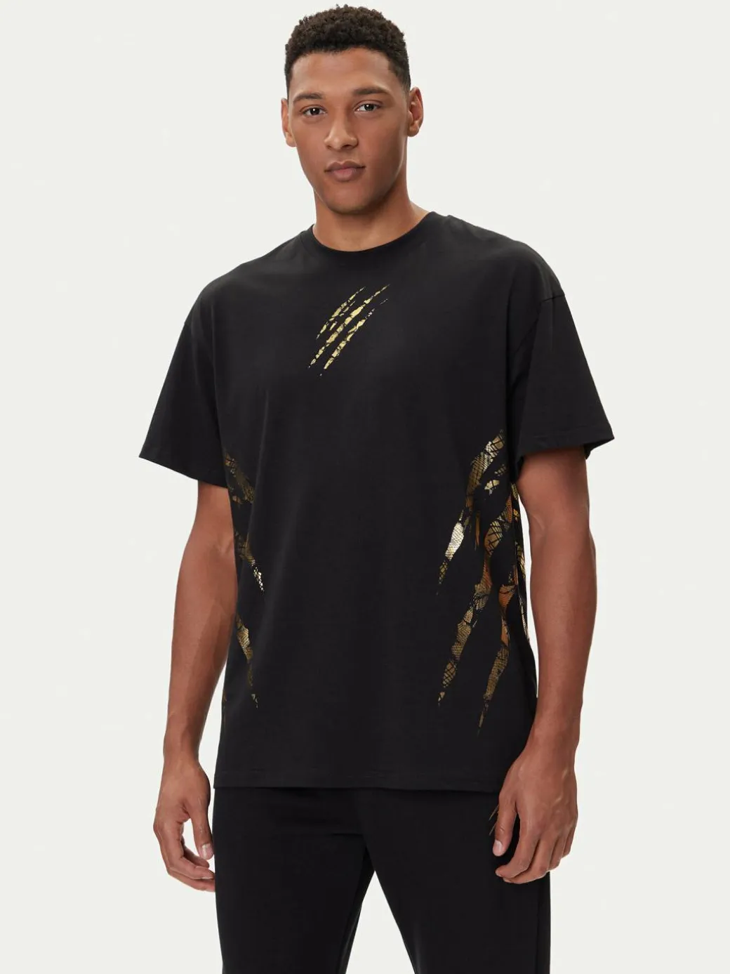 T-shirt FAEC MTK8358 STE001N Nero Loose Fit