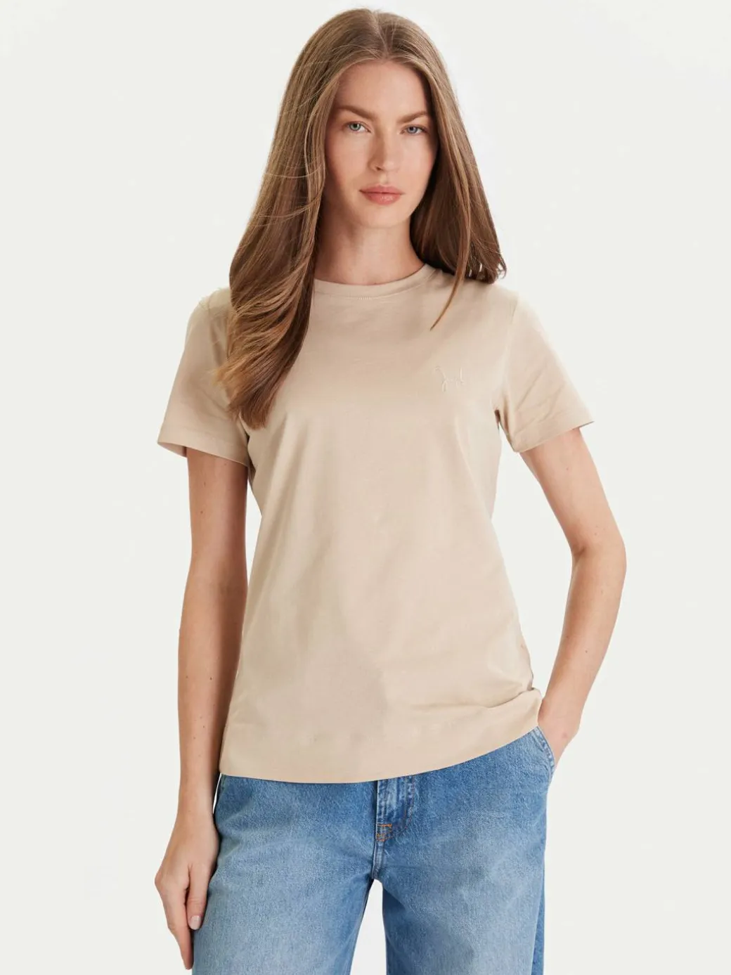 T-shirt 58 253JE58Tia 30049367 Beige Slim Fit