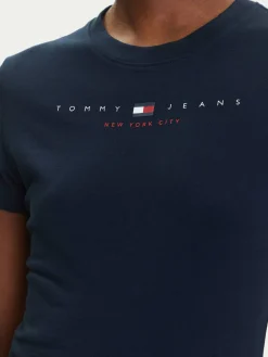 T-shirt Linear DW0DW21422 Blu scuro Slim Fit