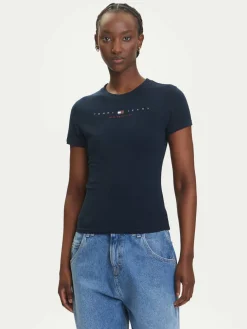 T-shirt Linear DW0DW21422 Blu scuro Slim Fit