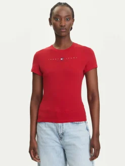 T-shirt Linear DW0DW21422 Rosso Slim Fit