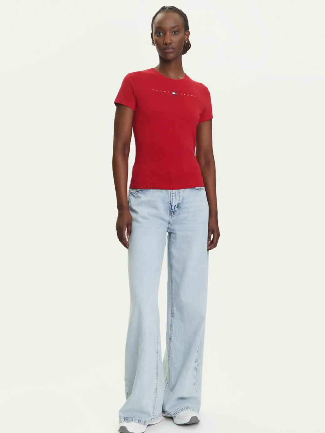 T-shirt Linear DW0DW21422 Rosso Slim Fit