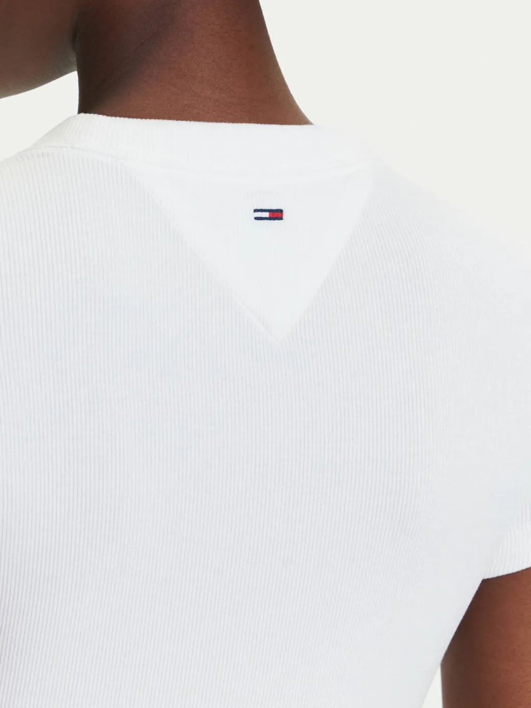 T-shirt Script Label DW0DW21402 Bianco Slim Fit