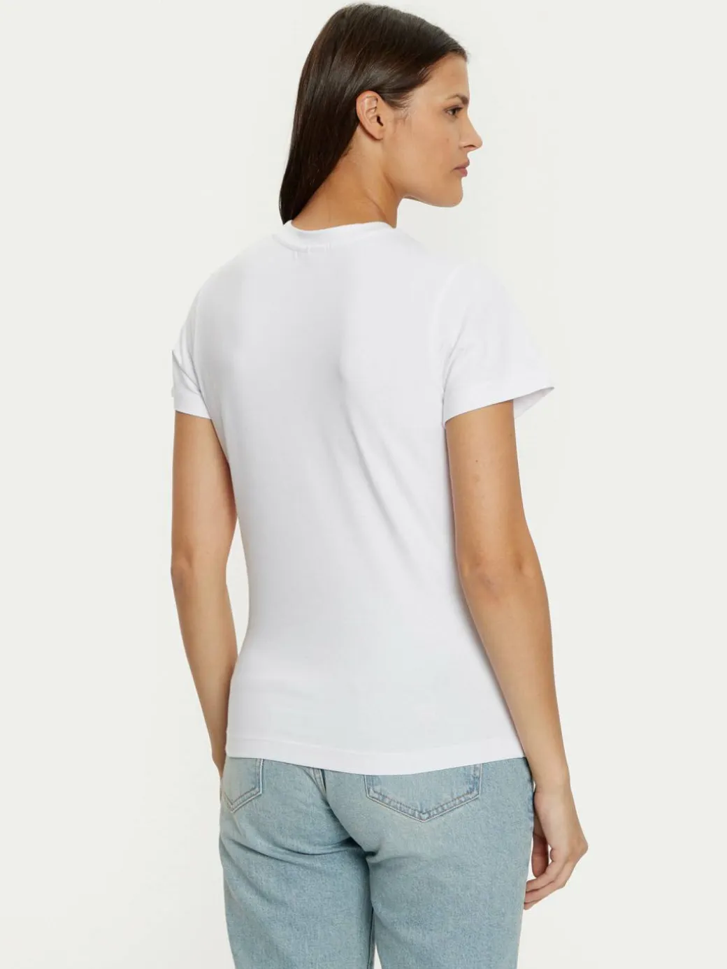 T-shirt V4YI21 KCDH1 Bianco Slim Fit