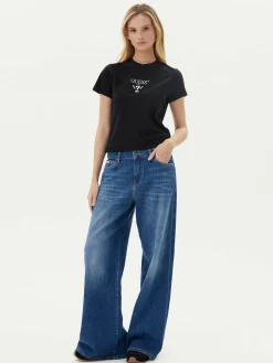 T-shirt V4YI21 KCDH1 Nero Slim Fit