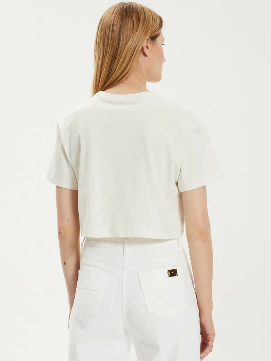 T-shirt W Retro Chuck Cropped Tee 10027151-A03 Écru Regular Fit