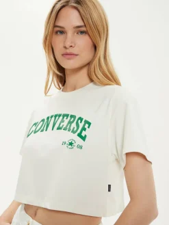T-shirt W Retro Chuck Cropped Tee 10027151-A03 Écru Regular Fit