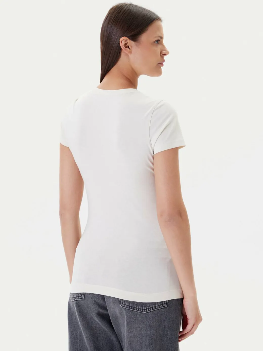 T-shirt W5YI46 J1314 Écru Slim Fit