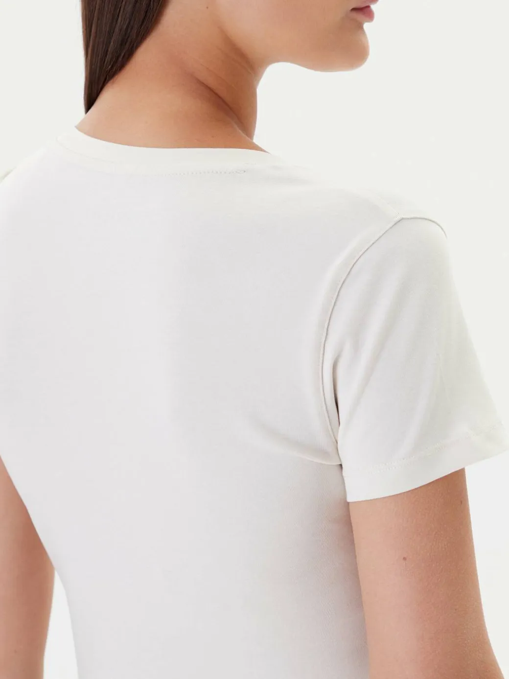 T-shirt W5YI46 J1314 Écru Slim Fit