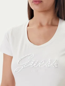 T-shirt W5YI46 J1314 Écru Slim Fit