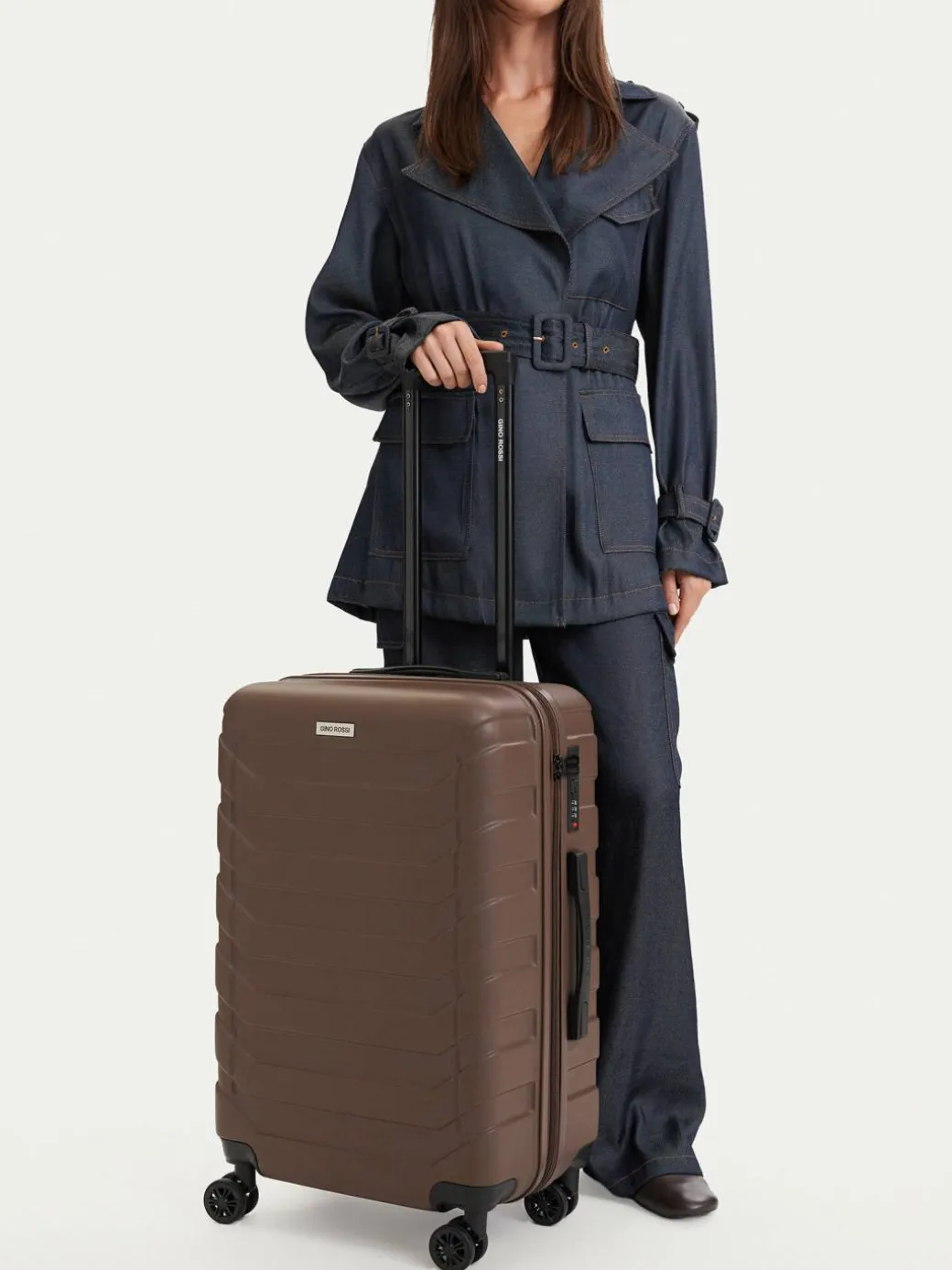 Valigia media CEO-GIN-MS-002-M Marrone scuro